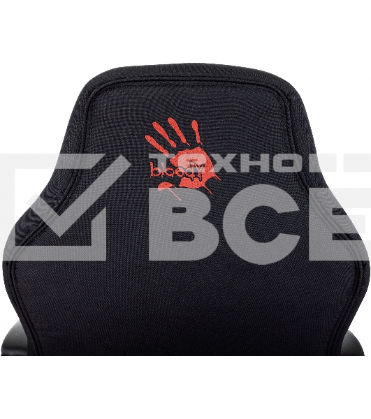 Кресло игровое A4Tech Bloody GC-190 черный/красный, текстиль/эко.кожа, крестов. пластик