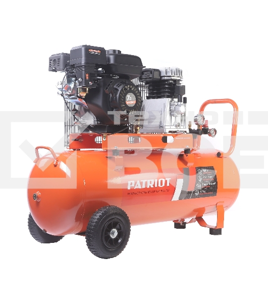 Компрессор Patriot бензиновый KGA 450 L100 - 450 л/мин, 10 бар, 100 л, 7 лс, быстросъем и «елочка» с вентилем