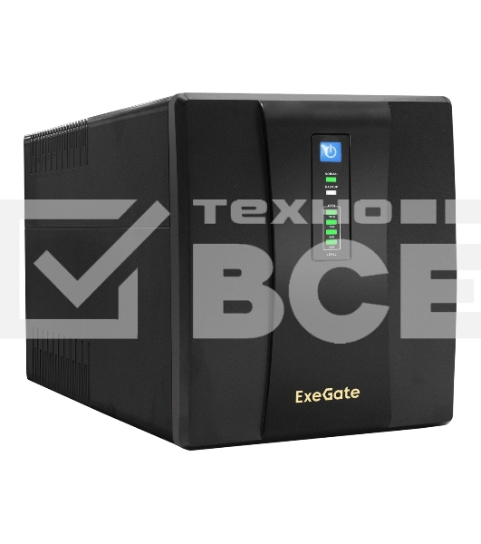 Источник бесперебойного питания ExeGate SpecialPro UNB-1600.LED.AVR.EURO.RJ 1600VA/950W, LED, AVR, 4 евророзетки, RJ45/11, черный