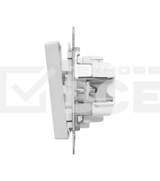 Механизм выключателя EKF UP1-SWA-14 одноклавишный, с подсветкой, алюминий Эпика