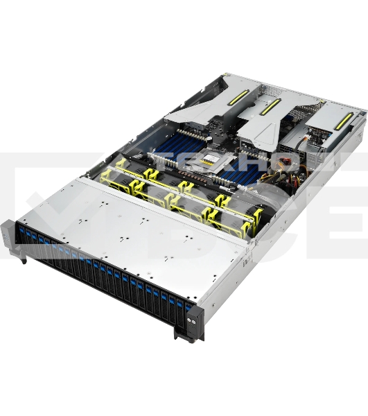 Серверная платформа ASUS RS521A-E12-RS24U, 2U, 1 x SP5 LGA 6096 360W, 24 x DDR5 6400/4800*, 24x 3.5'' NVMe hsb + 2x 2.5'' SATA, 2x M.2 22110, up to 1 PCIe Gen5 x8 LP + 1 OCP3.0, 2 x 1GbE RJ-45 LAN Intel i350-AM2, 1+1 2000W