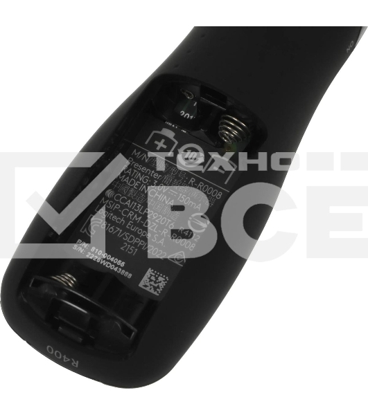 Презентер беспроводной Logitech R400 черный, радиоканал, USB, кнопки - 5