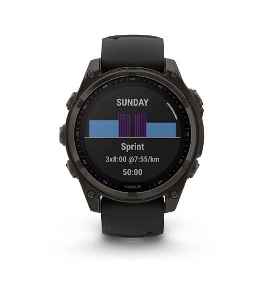 Смарт-часы Garmin Fenix 8 Solar Sapphire 47мм 1.3' корп.серый рем.черный (010-02906-11)