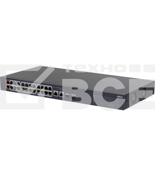 Коммутатор Dahua DH-CS4226-24ET-375 (L2) 24x100Мбит/с 2xКомбо (1000BASE-T/SFP) 2SFP 24PoE 375W управляемый