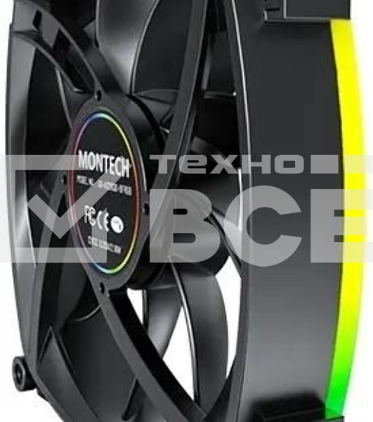 Вентилятор для корпуса Montech AX120 ARGb 120х120x25 черный 4-pin 27дБ (AX120 PWM BLACK) Ret