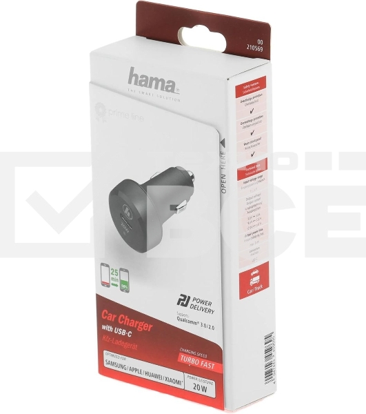 Автомобильное зар./устр. Hama H-210569 1.67A+3A+2.22A PD универсальное черный