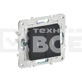 Выключатель IEK SKANDY SK-V09G 2-кл. 10А с индикацией графит SK-V20-1-10-K53