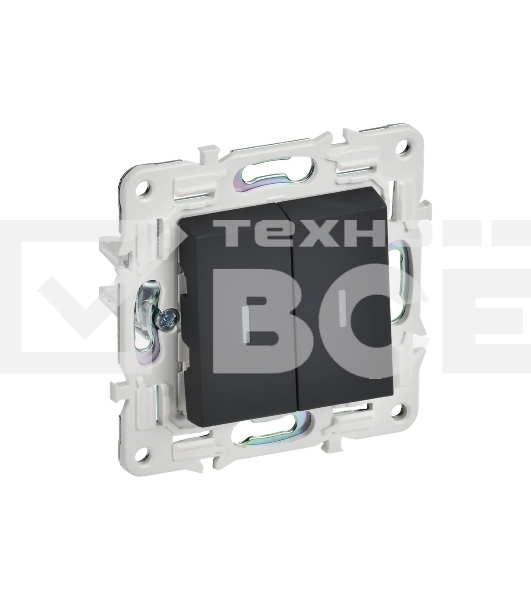 Выключатель IEK SKANDY SK-V09G 2-кл. 10А с индикацией графит SK-V20-1-10-K53
