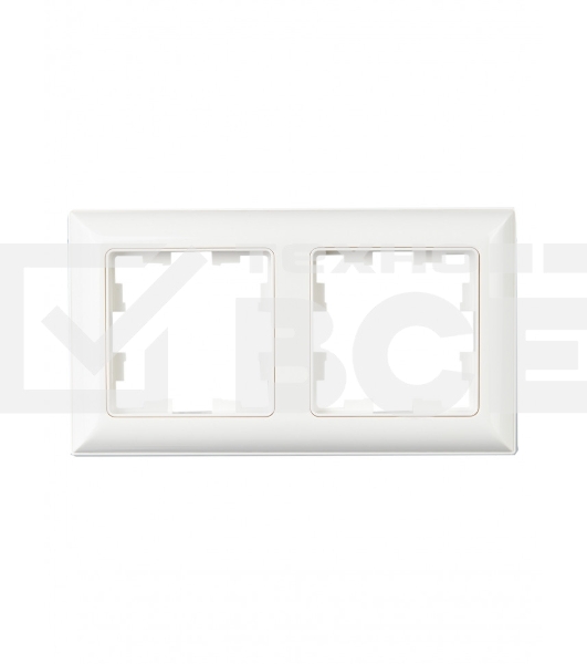 Рамка 2-местная IEK BRITE РУ-2-Бр DECOR 3D-форма белый/белый