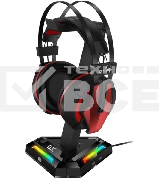 Держатель для наушников Headphone stand Genius GX-UH100, RGB, USB-A x2 / USB-C x2, USB 2.0