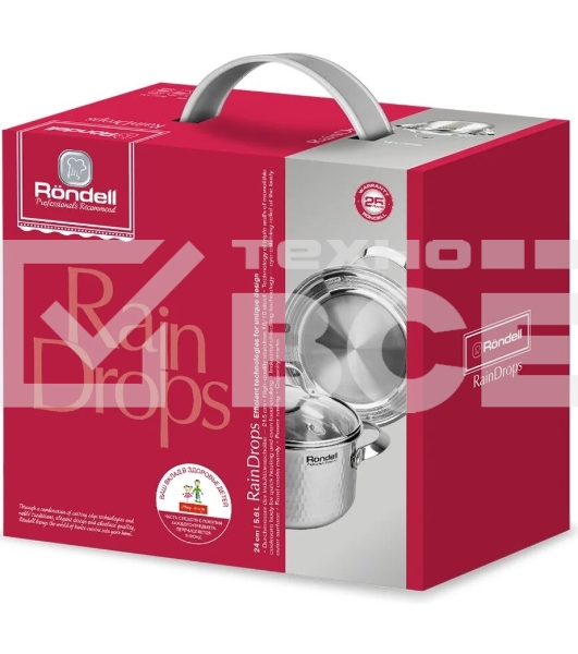Кастрюля Rondell RainDrops RDS-1295 с/кр 24 см 5,6 л