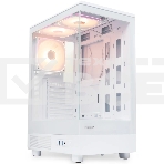 Компьютерный корпус HSPD F510, Panoramic Mid Tower, белый, TG, 0.5 SPCC, 3x120мм ARGB ATX, mATX, mITX 180/280/160мм 1x2.5', 1x3.5', 7xPCI 2xUSB-A 3.0 356x218x467мм, фото 1