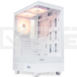 Компьютерный корпус HSPD F510, Panoramic Mid Tower, белый, TG, 0.5 SPCC, 3x120мм ARGB ATX, mATX, mITX 180/280/160мм 1x2.5', 1x3.5', 7xPCI 2xUSB-A 3.0 356x218x467мм