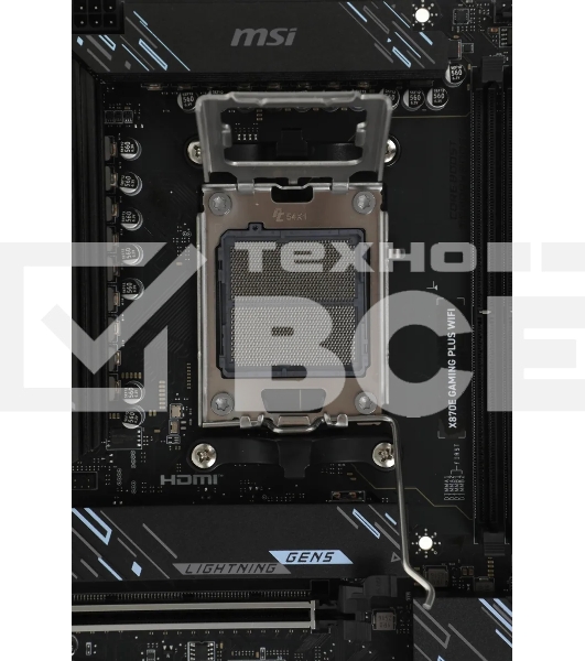 Материнская плата MSI X870E GAMING PLUS WIFI, AM5, AMD X870E, 4xDDR5, 4xSATA, 3xM.2, 1xPCIe 5.0 x16, 1xPCIe 4.0 x4, 2xPCIe 3.0 x1, 1xHDMI, 1xUSB Type-C, 1x5Gb LAN, Wi-Fi 7, Bluetooth 5.4, 2xUSB-C 20Gbps, 1xUSB-C 40Gbps, 2xUSB-A 5Gbps, 2xUSB-A 10Gbps, 4xUS