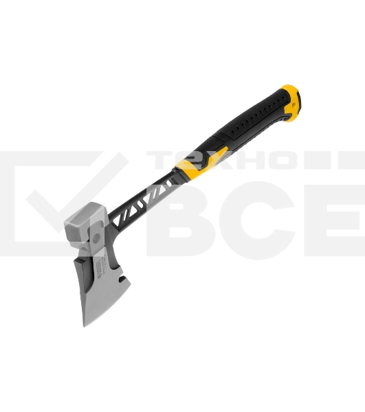 Топор цельнокованый Denzel 600 г, двухкомпонентная обрезиненная рукоятка