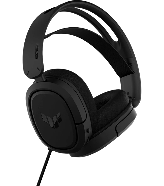 Гарнитура ASUS TUF Gaming H1 Wireless чёрный, беспроводная + проводная, USB/USB-C, до 15 ч, виртуальный 7.1, шумоподавление микрофона
