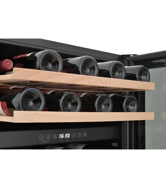 Винный шкаф встраиваемый ZÜGEL ZCWI460DB, черный
