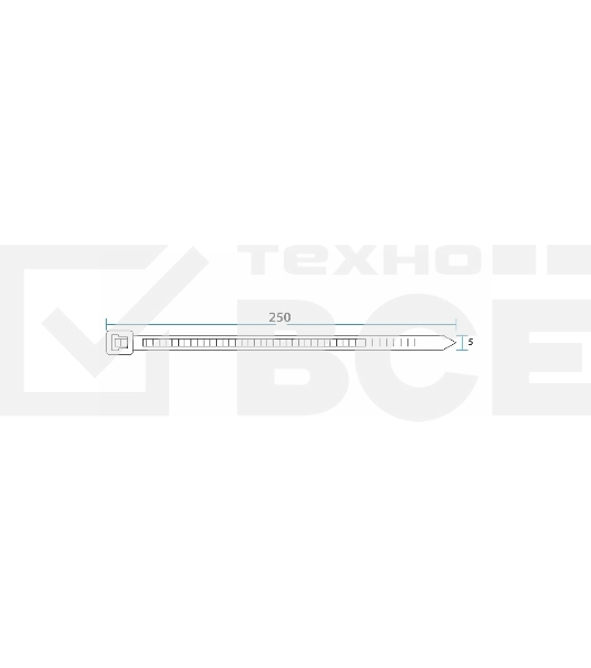 Стяжкa нейлоновая Rexant (07-0250-5) 5.0 х 250 мм 100 шт белый