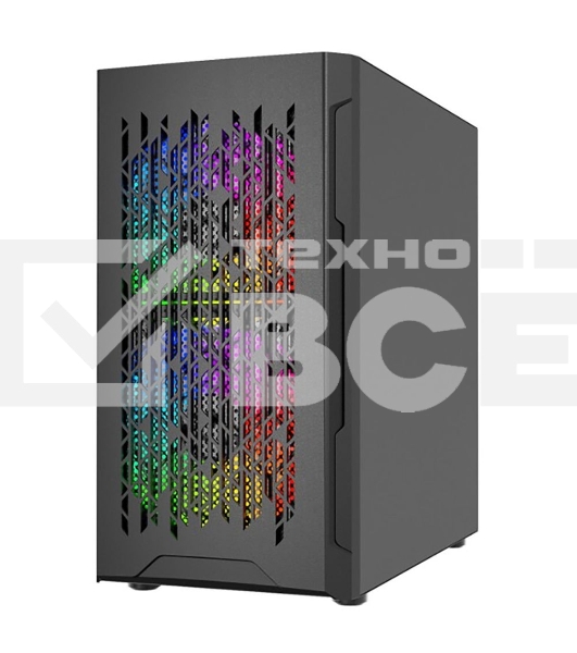 Корпус Powercase Mistral Micro D3B ARGB, Tempered Glass, 2x 140mm ARGB PWM+1x 120mm ARGB PWM, чёрный, mATX  (CMMDB-A3)