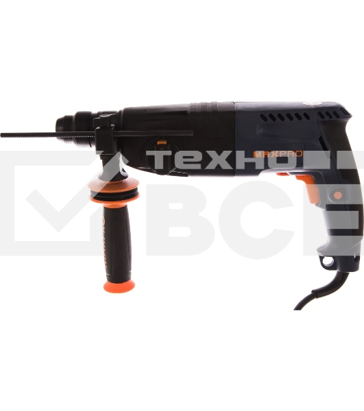 Перфоратор монтажный MAX-PRO MPRH620/24V 620 Вт, 0-1000 об/мин, 2,5 Дж, 3 режима, Д/Б/М-30/24/13, 2,8 кг, SDS-PLUS, антивибрационная ручка, резиновые вставки, рез