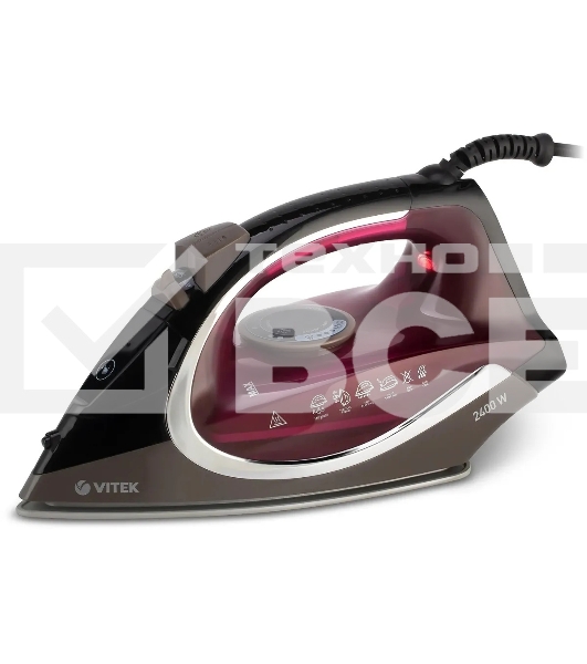 Утюг Vitek VT-8309 BK, черный/коричневый/бордовый