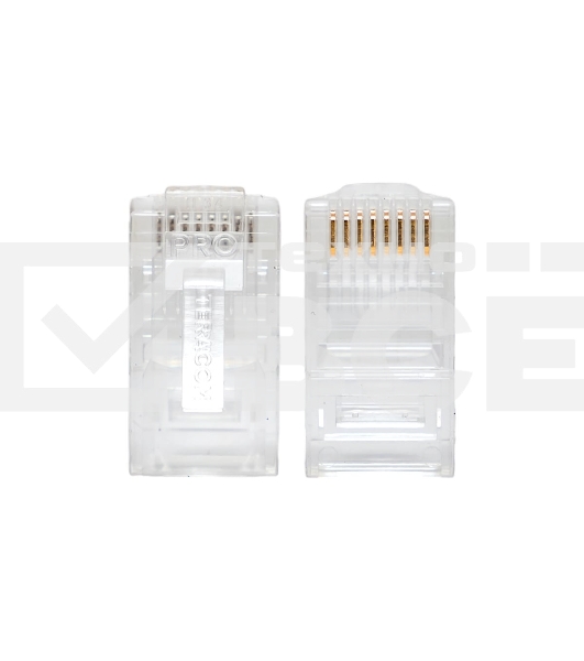 Коннектор RJ-45 TERACOM PRO неэкранированный 8P8C 30мкд Cat.5E универсальный (упак. 10 шт)