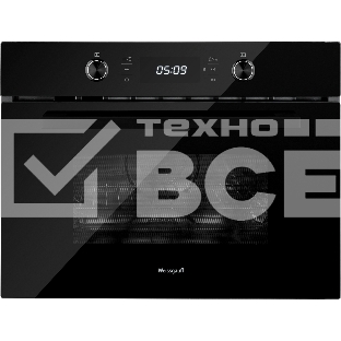 Духовой шкаф компактный с СВЧ встраиваемый Weissgauff OE 449 PDB Black Edition чёрный