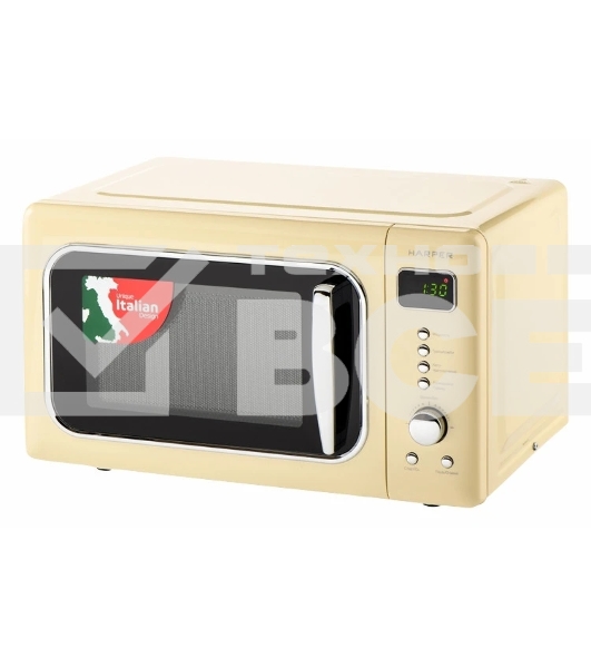 Микроволновая печь HARPER HMW-20ST04 CREAMY бежевый, 20 л, 700 Вт, переключатели - кнопки/поворотный механизм