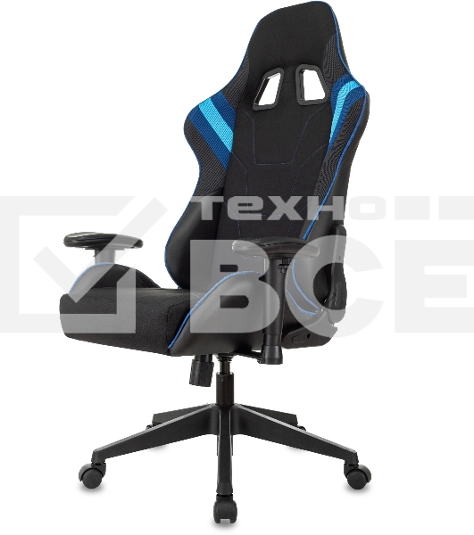 Кресло игровое Бюрократ VIKING 4 AERO BLUE черный/синий, искусст.кожа/ткань, две подушки