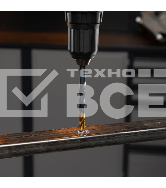 Набор сверл по металлу Denzel 1-10 мм, HSS-Tin, Golden Tip, 19 шт