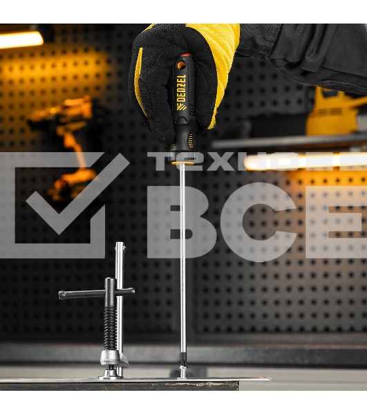 Отвертка Denzel PH2х200 мм, S2, 3к рукоятка