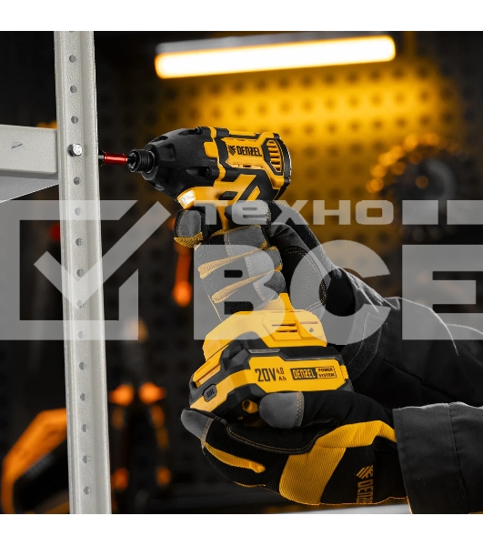 Винтоверт ударный аккумуляторный бесщет. Denzel CIDH-BL-20-270, Li-Ion, 20 В