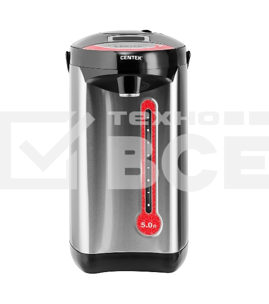 Термопот Centek CT-0082 черный, 5л, 750 Вт, 3 способа подачи воды, корпус из нержавеющей стали