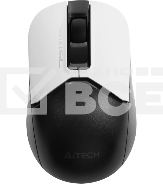 Мышь беспроводная A4Tech Fstyler FB12 белый/черный, 1200 dpi, радиоканал, Bluetooth, USB, кнопки - 3