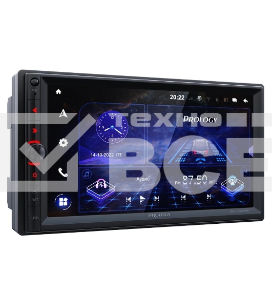 Автомагнитола Prology MPA-220 DSP, 2 DIN, 7', Android 10, Bluetooth, USB Type-A, AUX, GPS, 4G, пульт ДУ