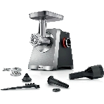 Мясорубка электрическая Bosch Series 8 MFWS820M черный, 2500 Вт, 4.5 кг/мин, реверс, защита от перегрузки, металлический лоток, насадки - 5, фото 1