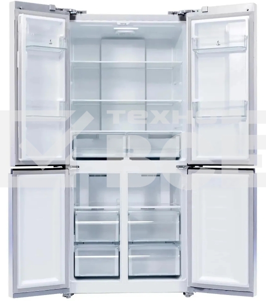 Холодильник LEX LCD450WID белый трехкамерный 288/129л морозилка снизу, No Frost, Side by Side