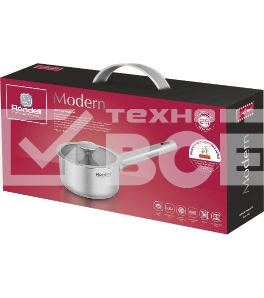 Ковш Rondell Modern RDS-1745, 0.9л, с крышкой, стальной