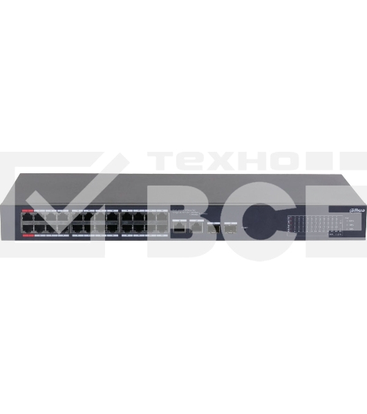 Коммутатор Dahua DH-CS4226-24ET-375 (L2) 24x100Мбит/с 2xКомбо (1000BASE-T/SFP) 2SFP 24PoE 375W управляемый