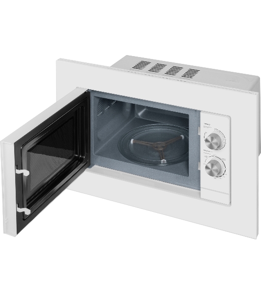 Микроволновая печь встраиваемая Weissgauff HMT-2012GRILL белый, 20 л, 700 Вт, переключатели - поворотный механизм