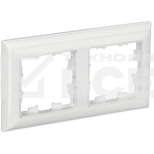 Рамка 2-местная IEK BRITE РУ-2-Бр DECOR 3D-форма белый/белый