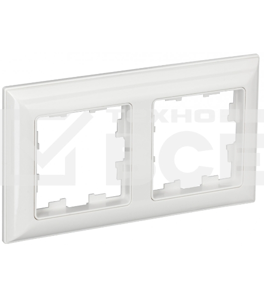 Рамка 2-местная IEK BRITE РУ-2-Бр DECOR 3D-форма белый/белый
