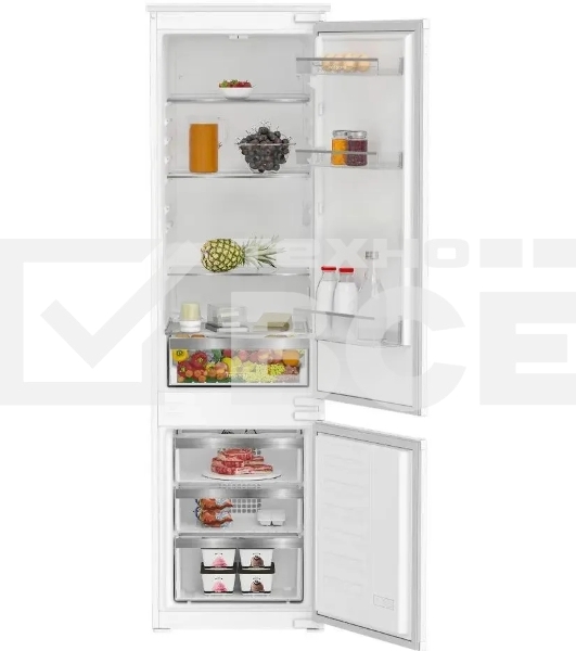 Встраиваемый холодильник Hotpoint HBH 20 белый двухкамерный 220/69л морозилка снизу