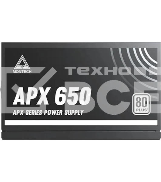 Блок питания Montech APX 650 (XWYA11-650W), 650 Вт, 80 PLUS WHITE, 120 мм, немодульный, чёрный