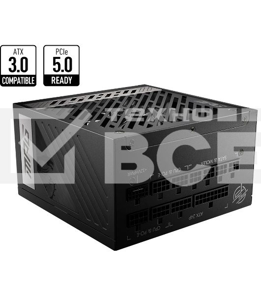 Блок питания MSI MPG A1000G RTL, 1000Вт, 80 PLUS Gold, модульный, RTL