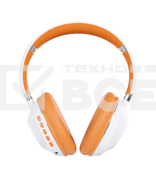 Наушники беспроводные накладные MORE CHOICE (4610196406225) HW34S белый/оранжевый