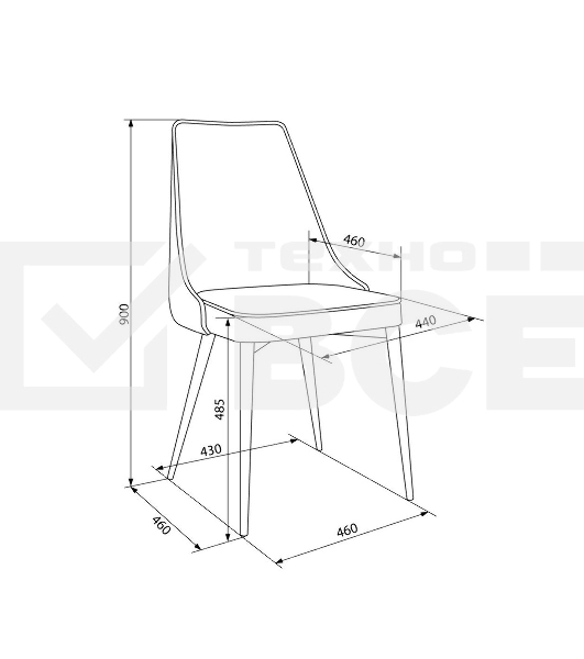 Стул для дома Бюрократ CH-K4 бежевый Holland 06 металл черный на ножках (CH-K4_1/HL07)