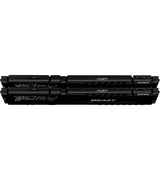 Оперативная память Kingston Fury Beast, DDR5, 64GB (1x64GB), 5600 MHz, CL40, с радиатором, чёрный