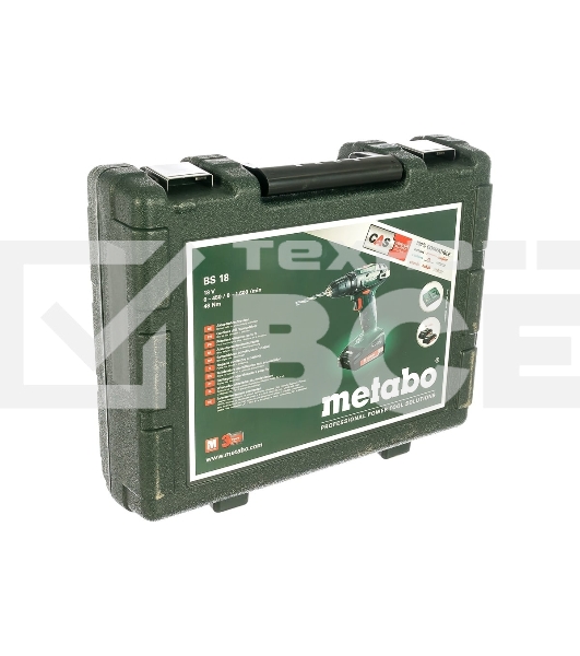 Дрель-шуруповерт Metabo BS 18 602207550, Аккумуляторный, 18В, 2 АКБ