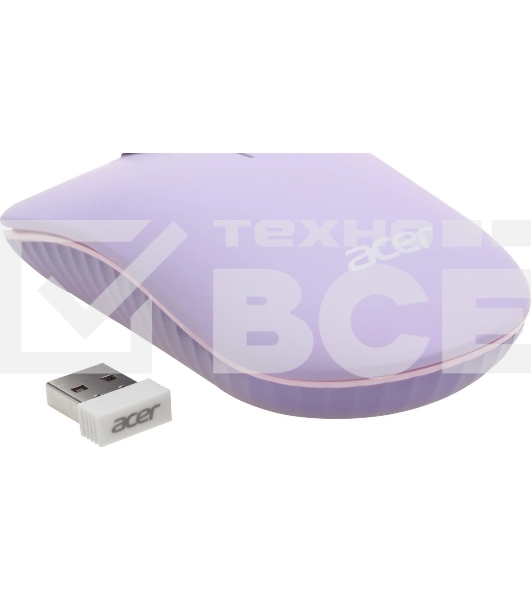 Клавиатура + мышь Acer OCC205 беспроводной USB, 1200 dpi, фиолетовый